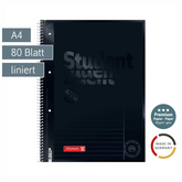 Collegeblock Premium Student Colour Code | A4, Lineatur 25, 80 Blatt, onyx